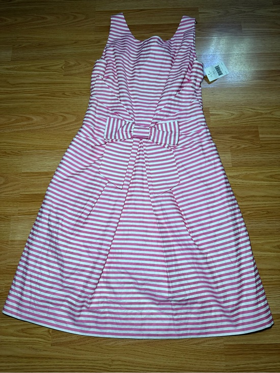 kate spade Dresses & Skirts - Kate Spade Jillian Dress Size 6 Pink White Striped Bow Sleeveless New